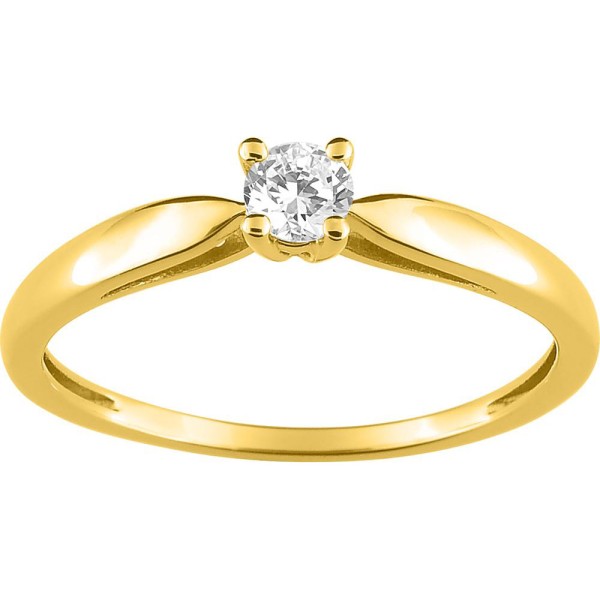 Solitaire or jaune 750‰ Diamant 0.15ct H-SI